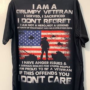 I am a grumpy veteran black xlg t shirt funny
